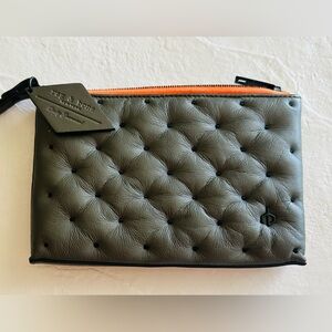 NEW- Rag and Bone green/orange leather puffer wristlet/wallet